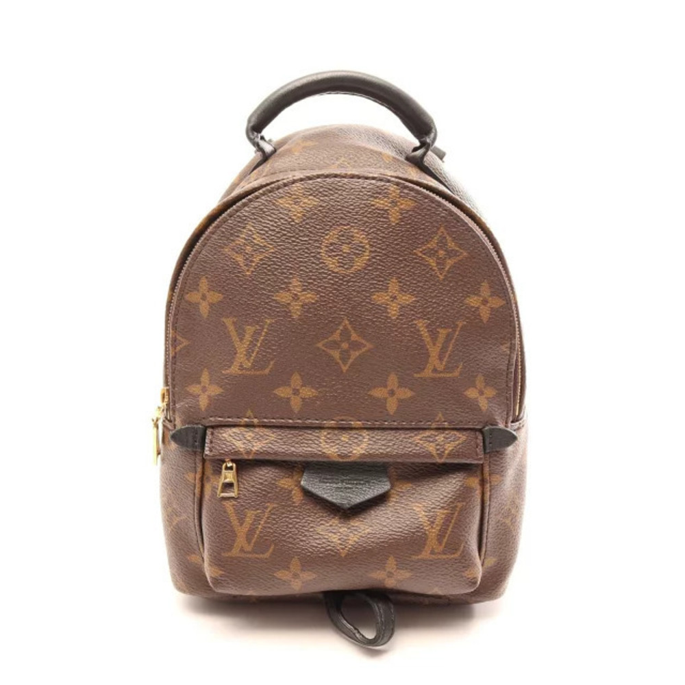 Louis Vuitton Palm Springs Backpack Rucksack Bag Canvas Leather Black Brown